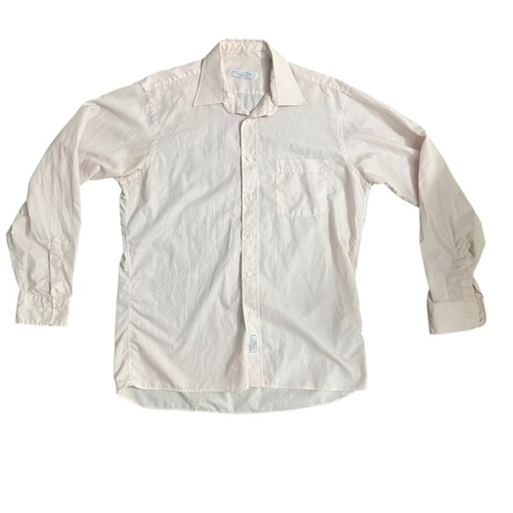Christian Dior Chemises Mens Dress‎ Shirt Long Sleeve Pink Button Up